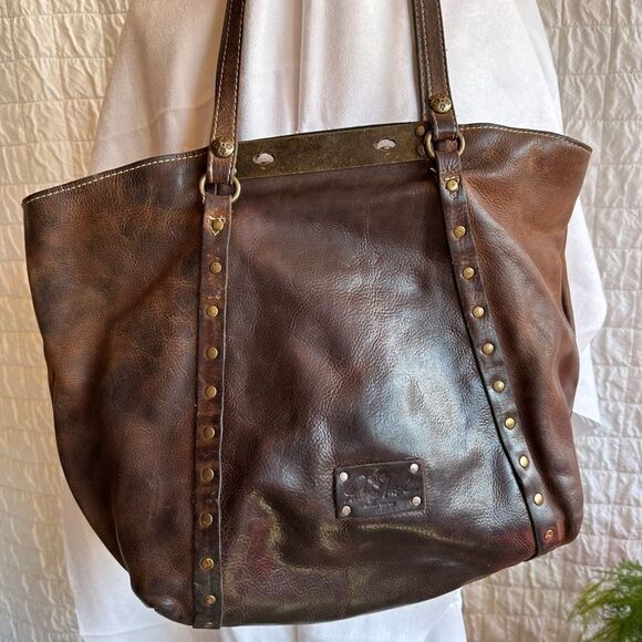 PATRICIA Nash Distressed Leather Tote Benvenuto Chocolate dark chocolate - Picture 2 of 15